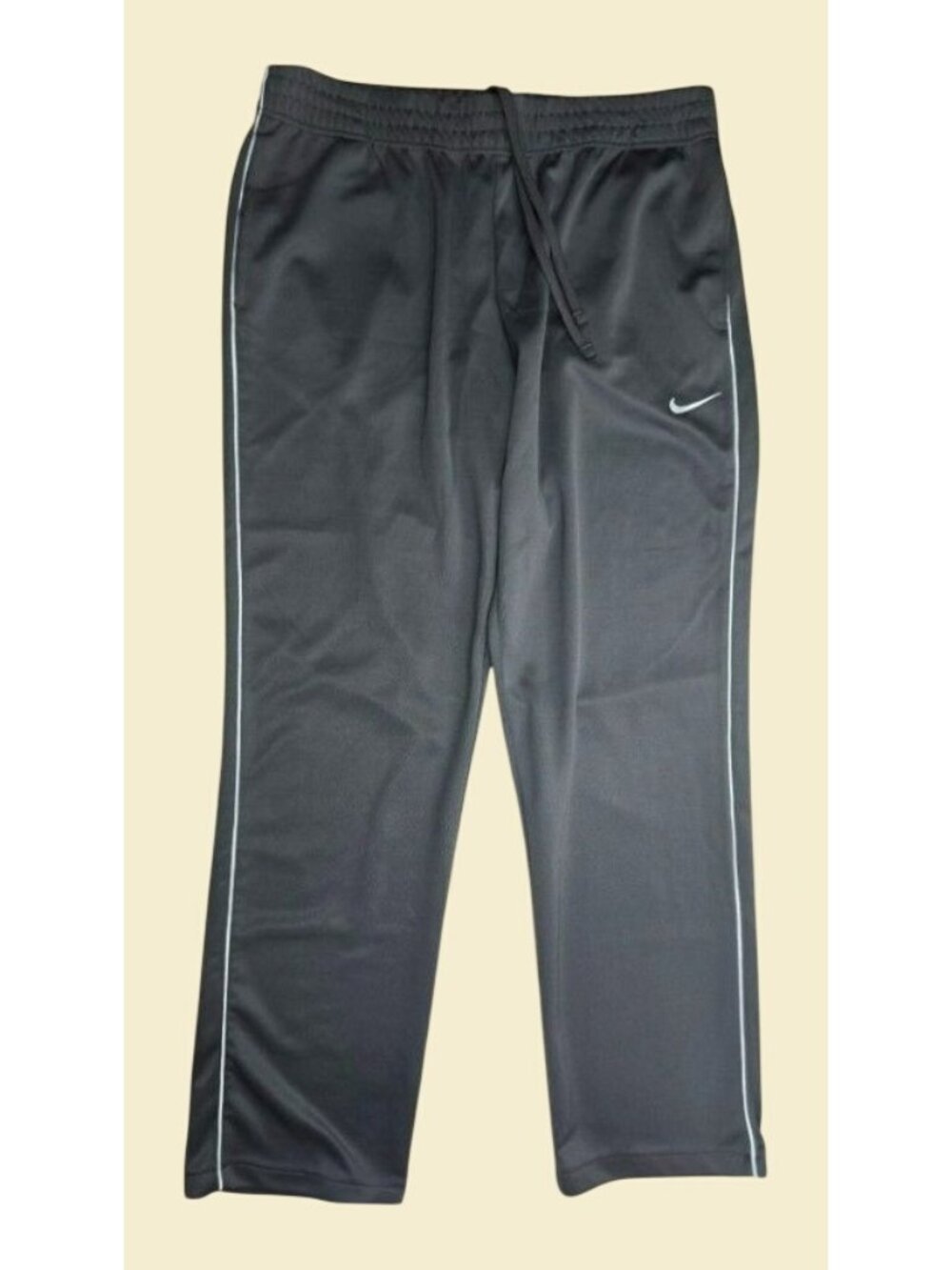 Nike Mens Gray Athletic Track Pants Size XL White Piping Trim